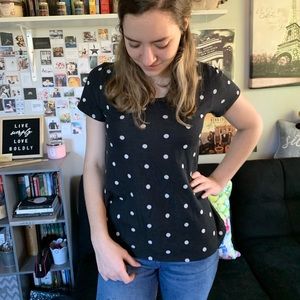 Black and white polka dot tee